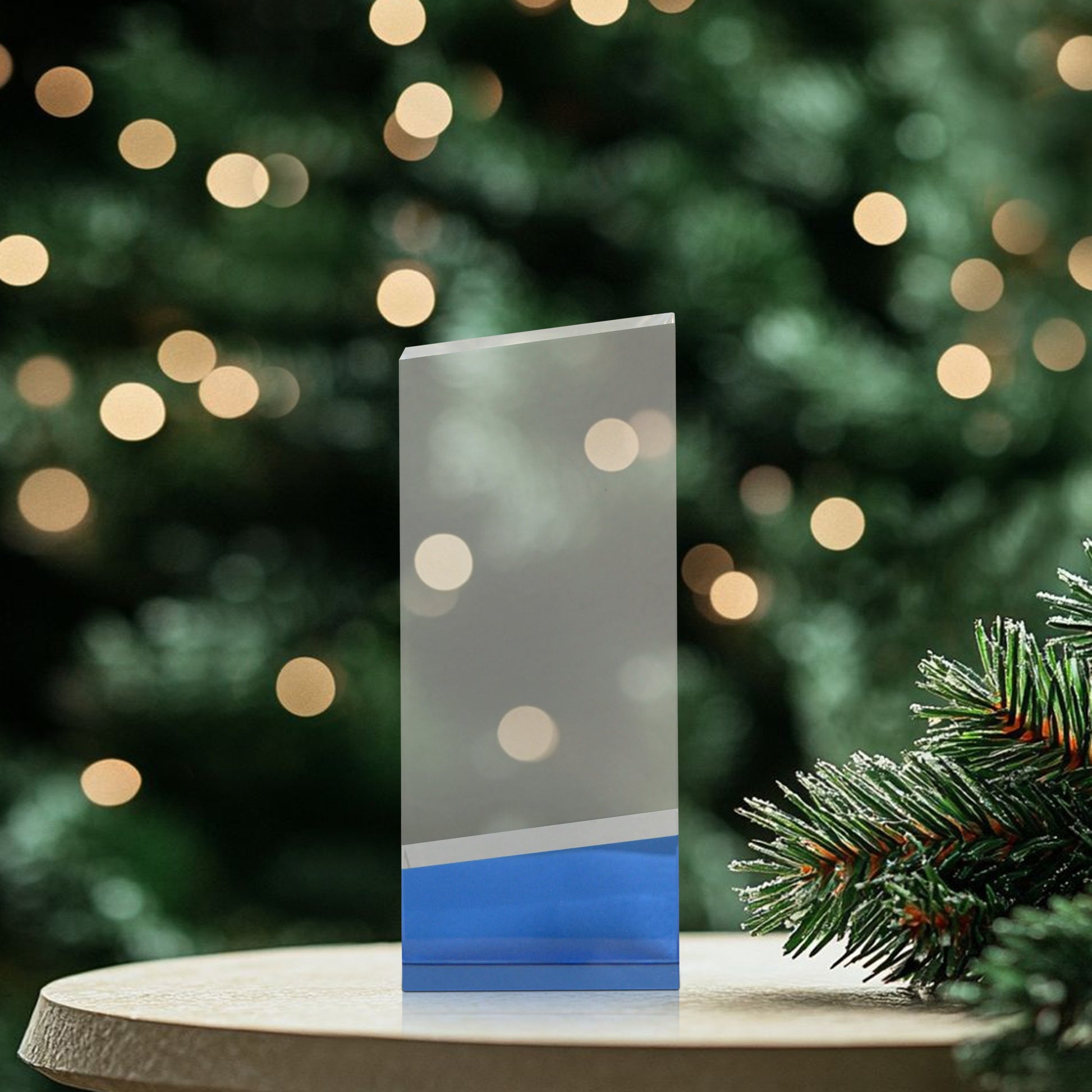 Crystal Award With Blue Base