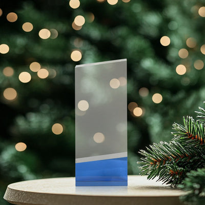Crystal Award With Blue Base