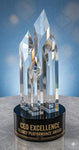 Diamond Optical Crystal Award with Black Round Crystal Base