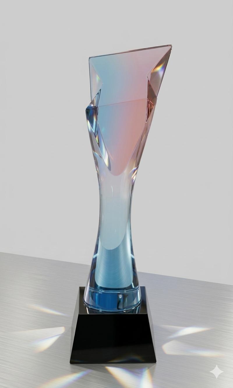 Colorful Crystal Trophy Outstanding Employee of the Month